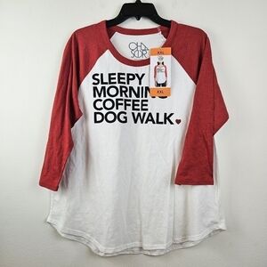 CHASER Graphic Tee "SLEEPY MORNING COFFEE DOG WALK XXL  FINAL PRICE* SALE